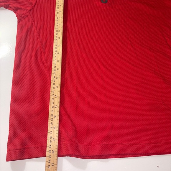 The North Face Mens Vapor Wick Red Short Sleeve Tennis Tail Polo Shirt Size L - Picture 9 of 9